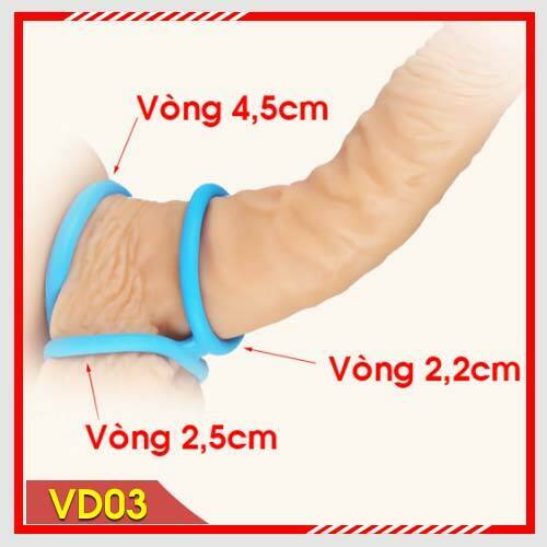 Bộ vòng đeo dương vật Silicon giúp kéo dài thời gian quan hệ cực lâu - VD03