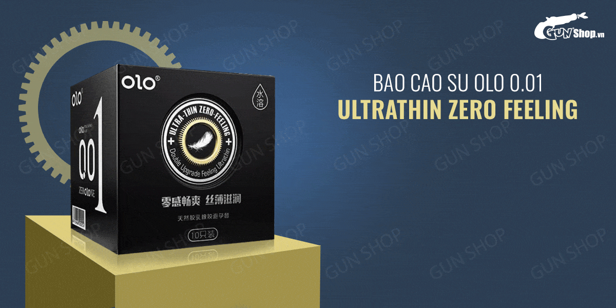  Kho sỉ Bao cao su OLO 0.01 Ultrathin Zero Feeling - Siêu mỏng gai hương vani - Hộp 10 cái hàng mới về