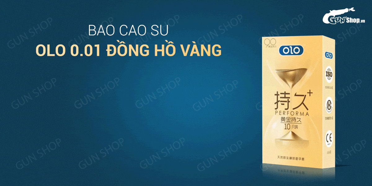  Bán Bao cao su OLO 0.01 Đồng Hồ Vàng - Kéo dài thời gian - Hộp 10 cái chính hãng