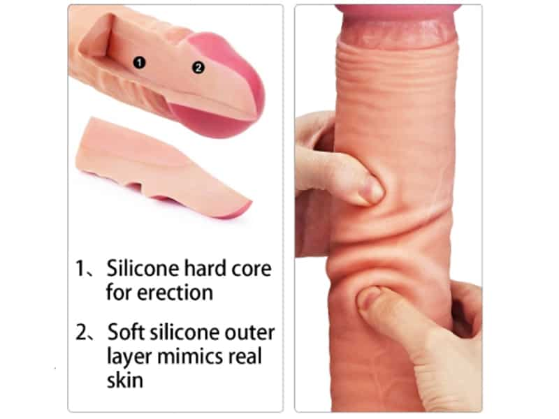  Sỉ Dương Vật Giả Hít Tường Dual Layer Liquid Silicone Cock - SHP522 tốt nhất