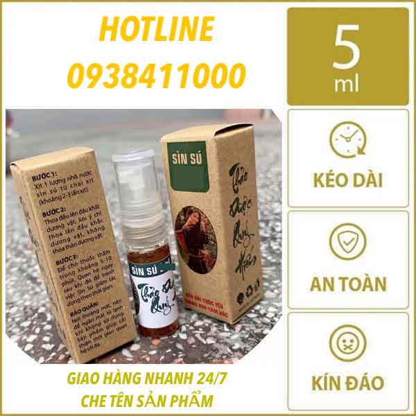  Đại lý Sìn sú dân tộc Ê Đê chính hãng dạng xịt kéo dài thời gian quan hệ chai nhỏ 5ml loại tốt